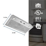 Broan® 21-Inch Custom Range Hood Power Pack Insert w/ Easy Install System, 300 Max Blower CFM, Stainless Steel