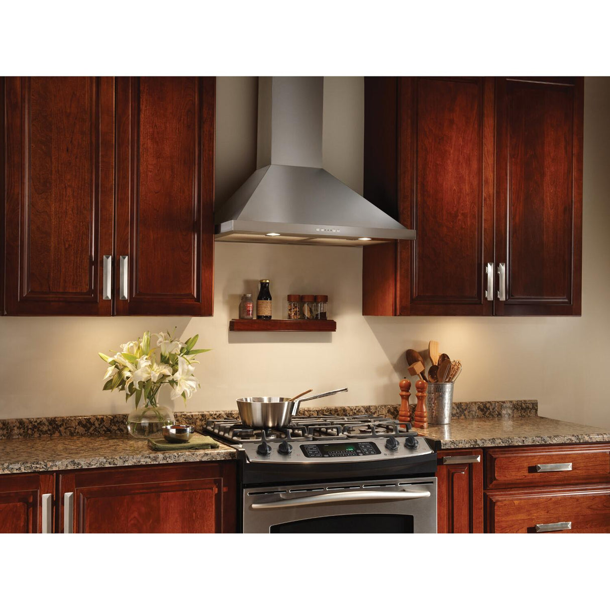 **DISCONTINUED** Broan® 30-Inch Convertible Canopy Wall-Mount Range Hood w/ Heat Sentry®, 500 CFM, Stainless Steel