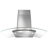 30" Concave Glass Wall Mount Range Hood - Stainless Steel