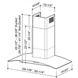 Broan® Elite 36-Inch Wall-Mount Range Hood, 650 Max Blower CFM, Stainless Steel