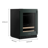 24" Beverage Center with Glass Door and Wood-Front Racks