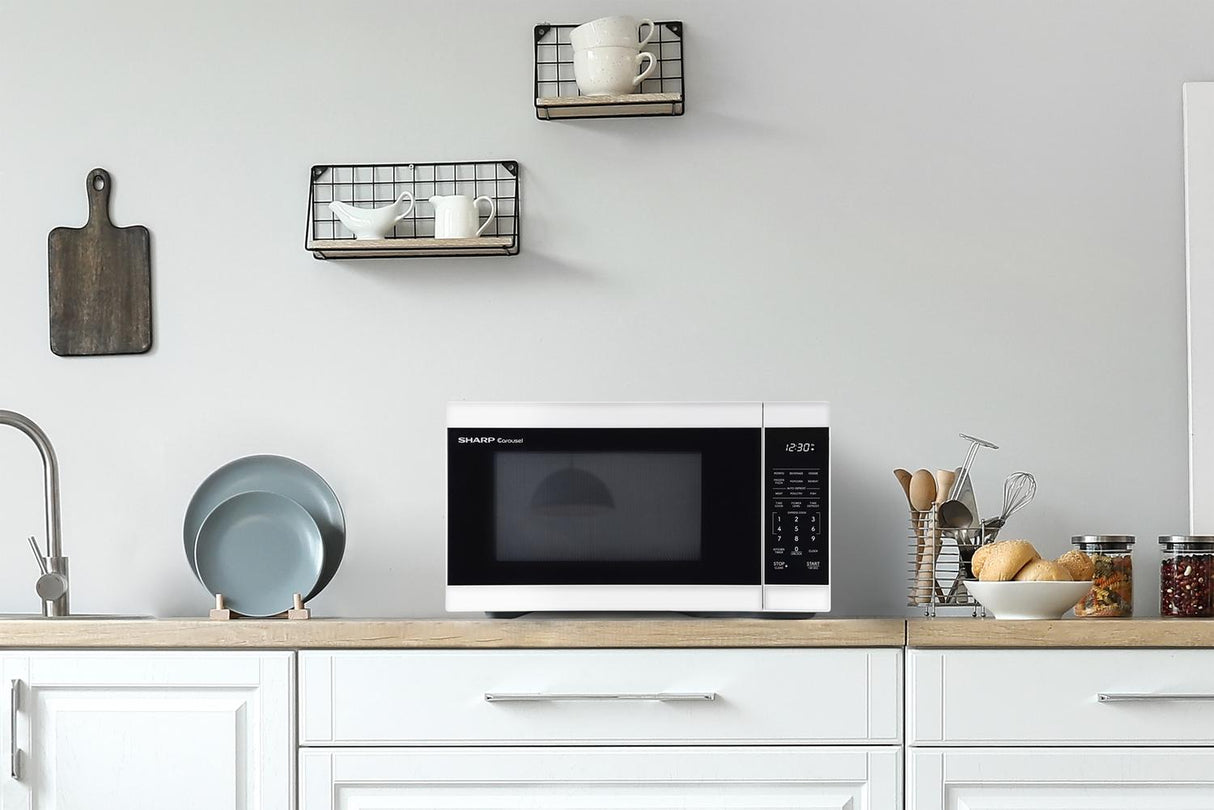 Sharp 1.1 cu. ft. 1000W White Countertop Microwave Oven