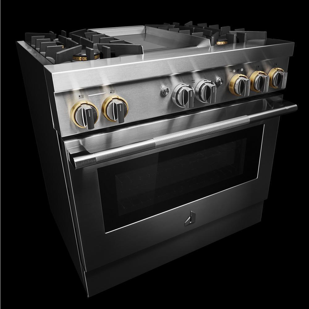 RISE™ 36" Dual-Fuel Professional Range with Chrome-Infused Griddle