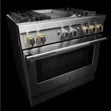 RISE™ 36" Dual-Fuel Professional Range with Chrome-Infused Griddle