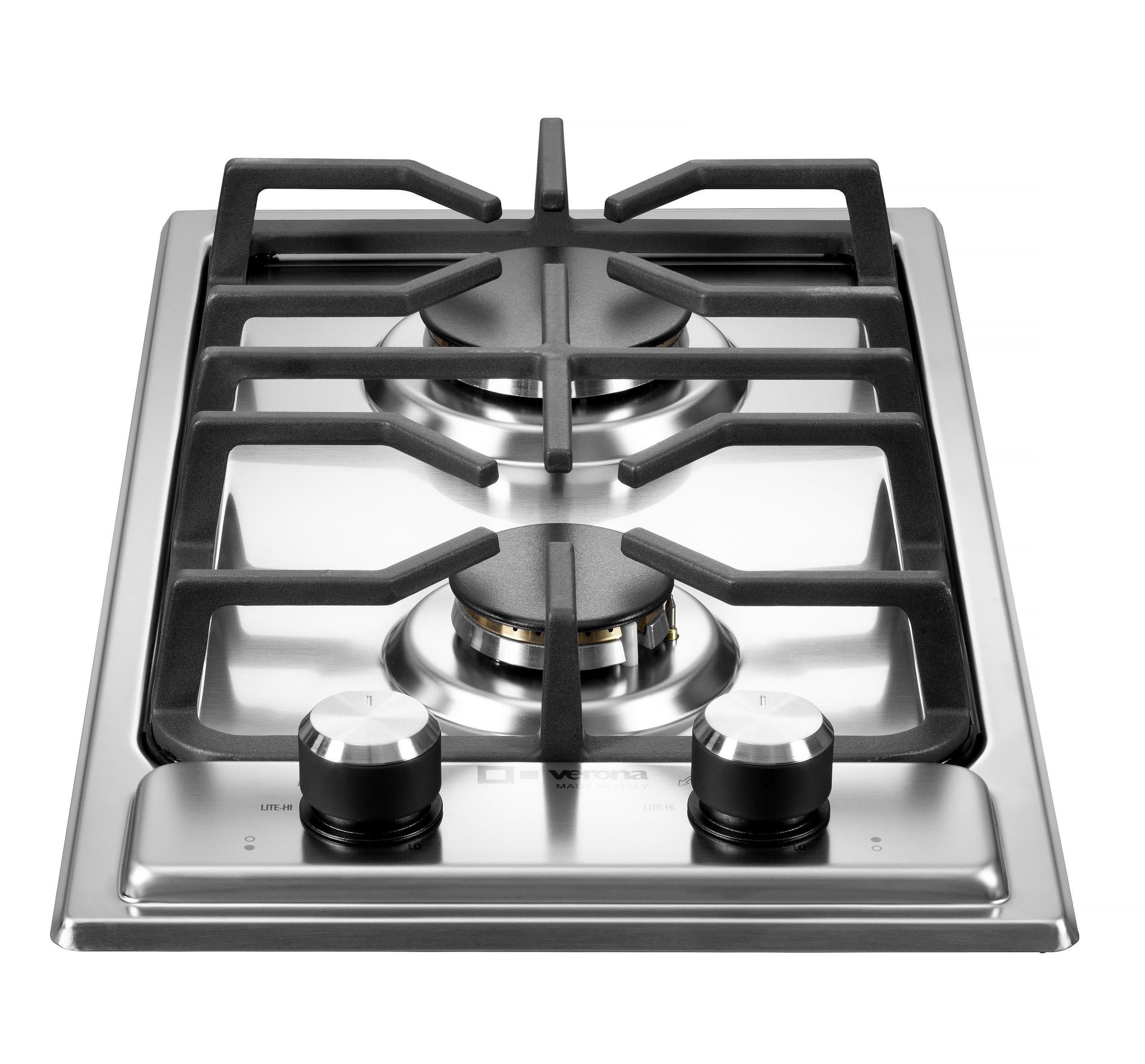 Verona 12" Designer Gas Cooktop - Brass Burners - SS