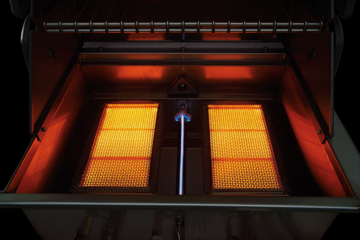 Napoleon's Prestige PRO™825 with side range burner and rear/internal infrared burners.