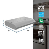 Alta 30-Inch 350 MAX Blower CFM 1.5 Sones Stainless Steel Range Hood