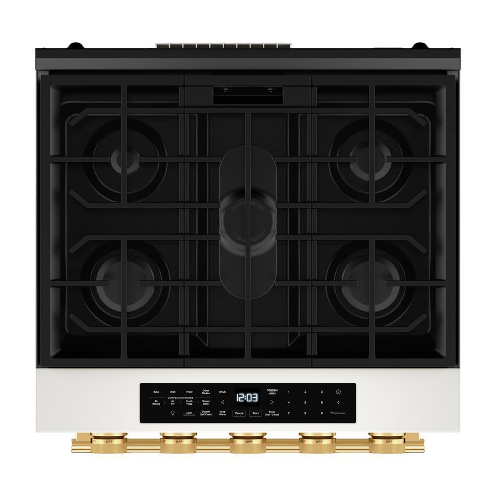 5.0 Cu. Ft. Smart Slide-in Gas Range with Convection Cooking Modes and 2-in-1 Burner
