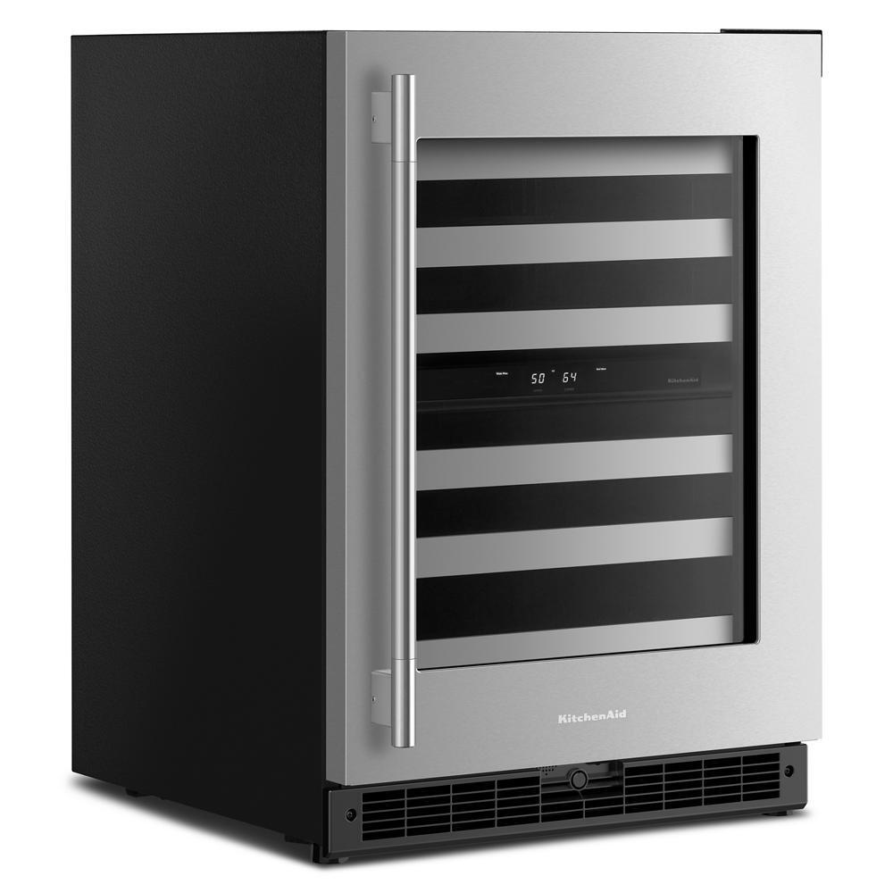 24" Undercounter Wine Cellar with Full-Extension Metal-Front Racks