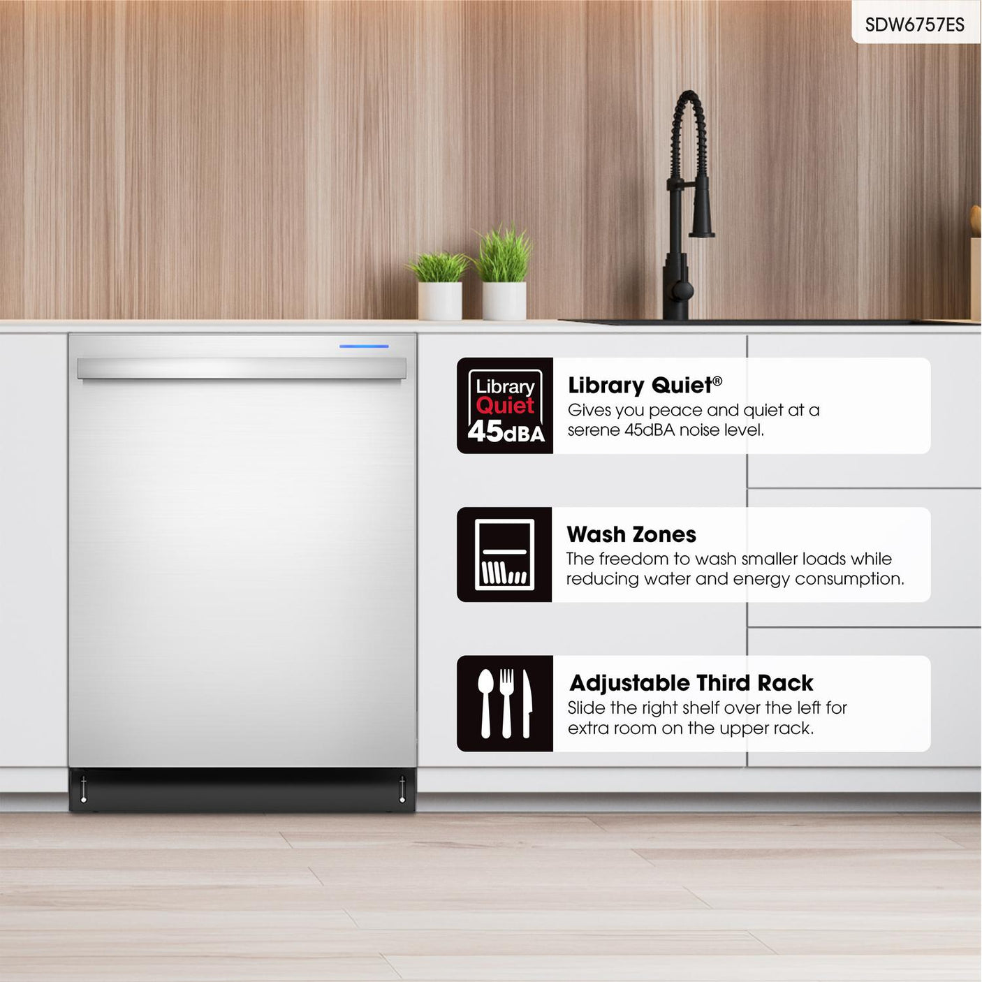24 in. Slide-In Stainless Steel 45 dB Dishwasher