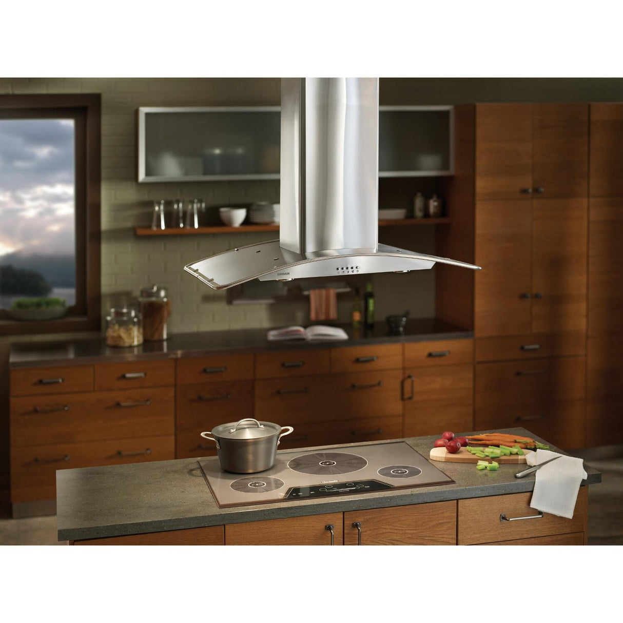 **DISCONTINUED** Broan® 36-Inch Convertible Arched Stainless Steel Island Range Hood, 450 CFM