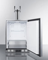 Outdoor Frost-free Beer Dispenser for Built-in Use, With Dual Tap System for Two 1/6 Kegs