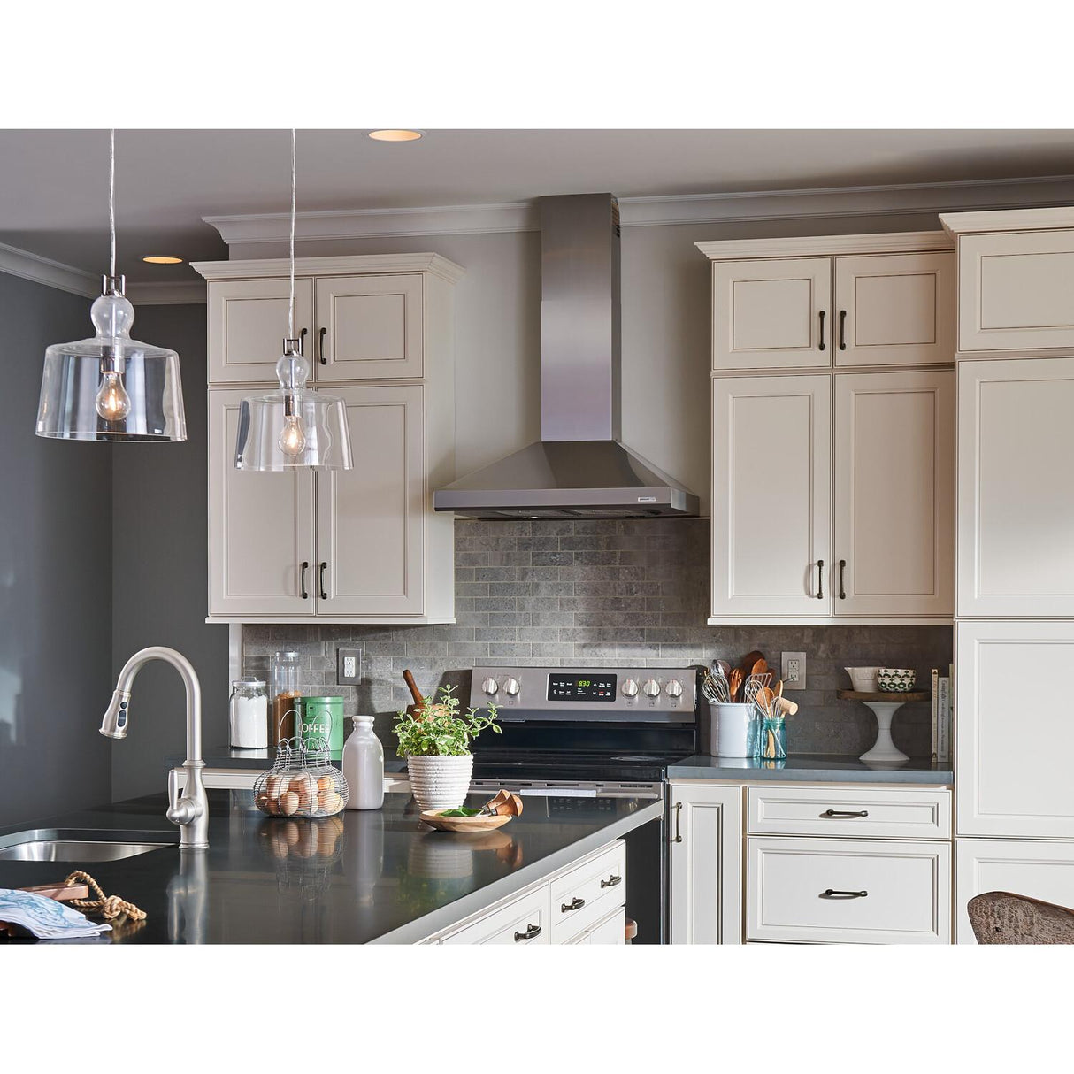 Broan® 30-Inch Convertible Wall-Mount Chimney Range Hood w/ Heat Sentry™, 450 CFM, Stainless Steel