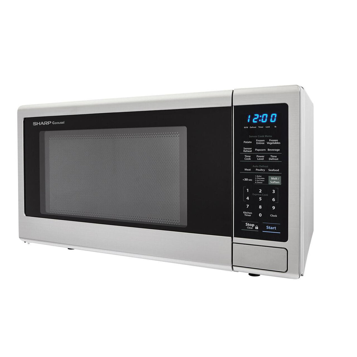 1.4 cu. ft. 1000W Sharp Stainless Steel Carousel Countertop Microwave Oven