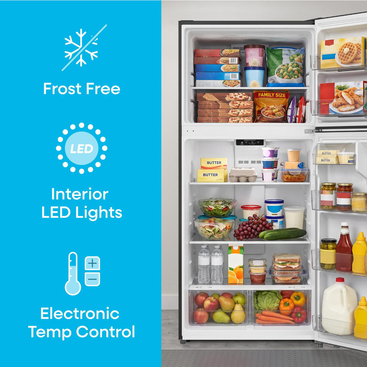 Element 18.2 cu. ft. Top Freezer Refrigerator - Black, ENERGY STAR