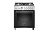 30 inch Dual Fuel, 5 Burners, Electric Oven Nero Matt
