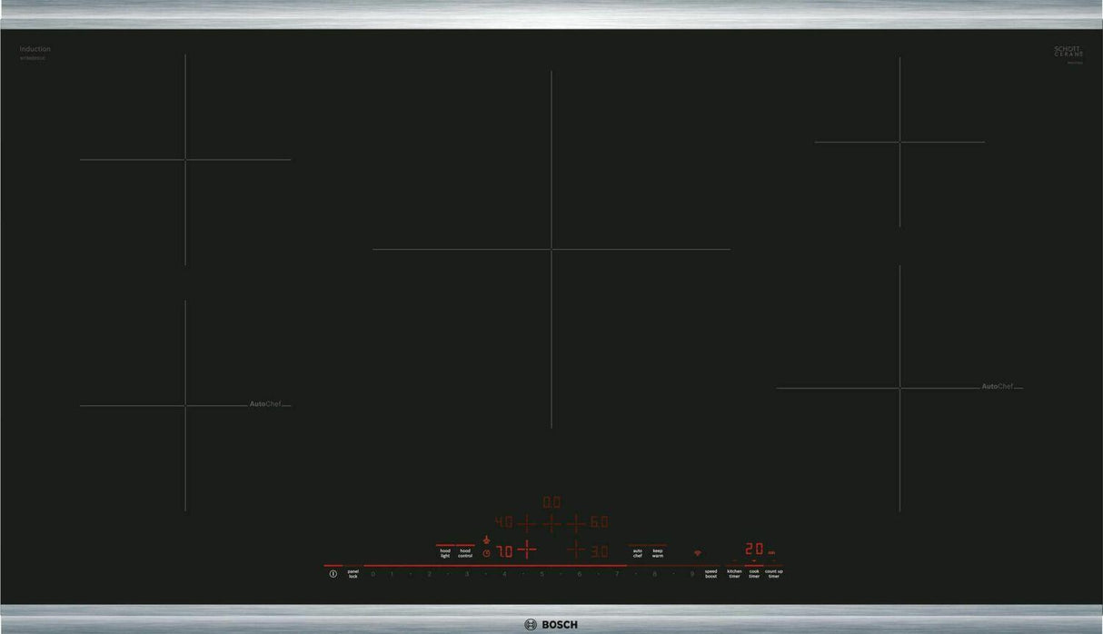 800 Series Induction Cooktop 36'' Black, surface mount without frame NIT8669SUC