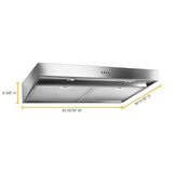 24" Range Hood with Full-Width Grease Filters