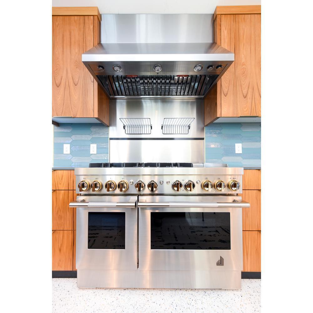 RISE™ 48" Dual-Fuel Professional Range with Chrome-Infused Griddle