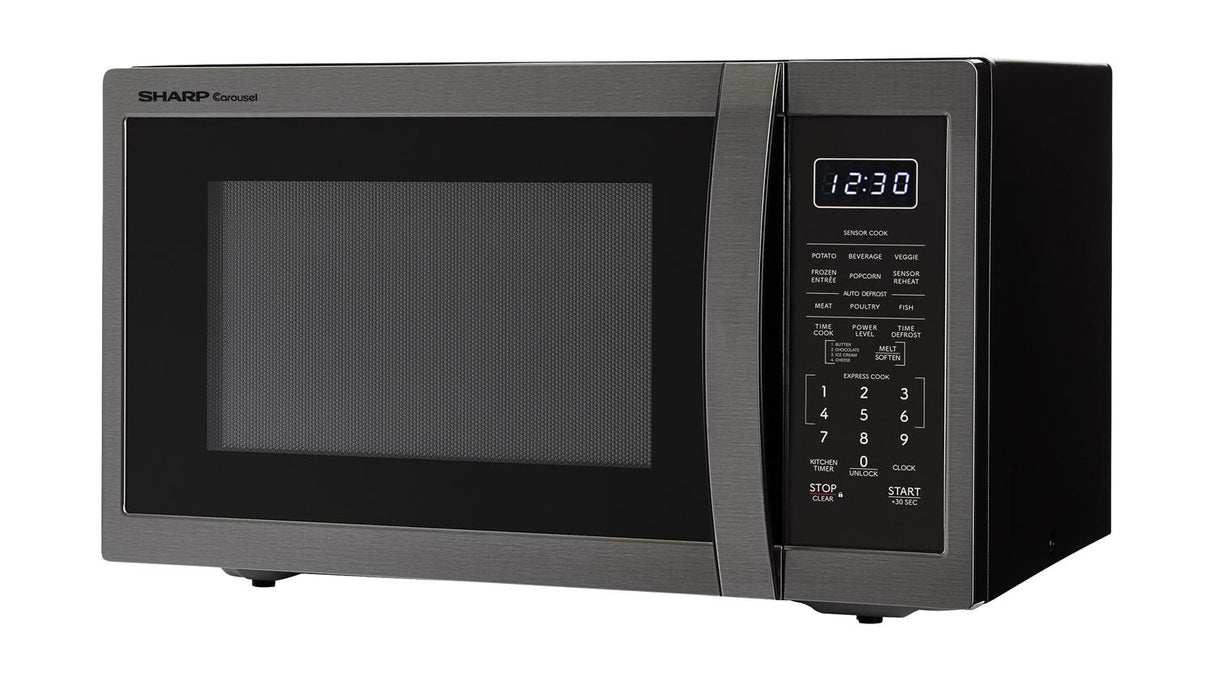 Sharp 1.4 cu. ft. 1100W Black Stainless Steel Countertop Microwave Oven