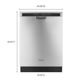 Stainless steel dishwasher with third level rack