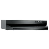 Broan® 30-Inch Ducted Under-Cabinet Range Hood, 210 MAX Blower CFM, Black