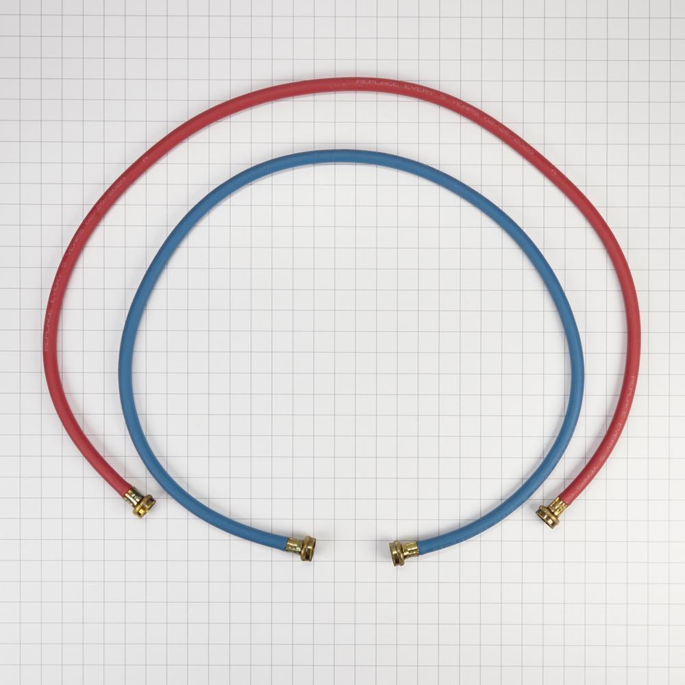 5' Rubber washer fill hoses rated 1000 PSI with 2 female connections and built-in O-Rings - 2 pack