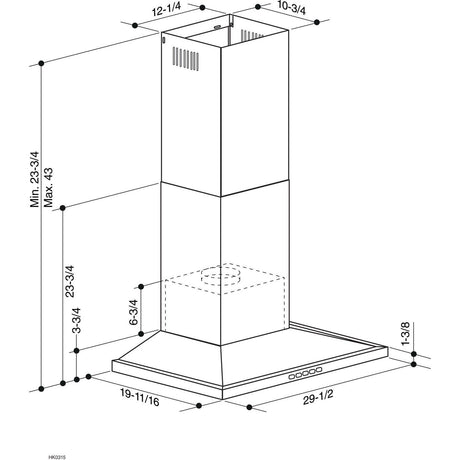 **DISCONTINUED** Broan® 30-Inch Convertible Wall-Mount Low Profile Pyramidal Chimney Range Hood, 450 MAX CFM