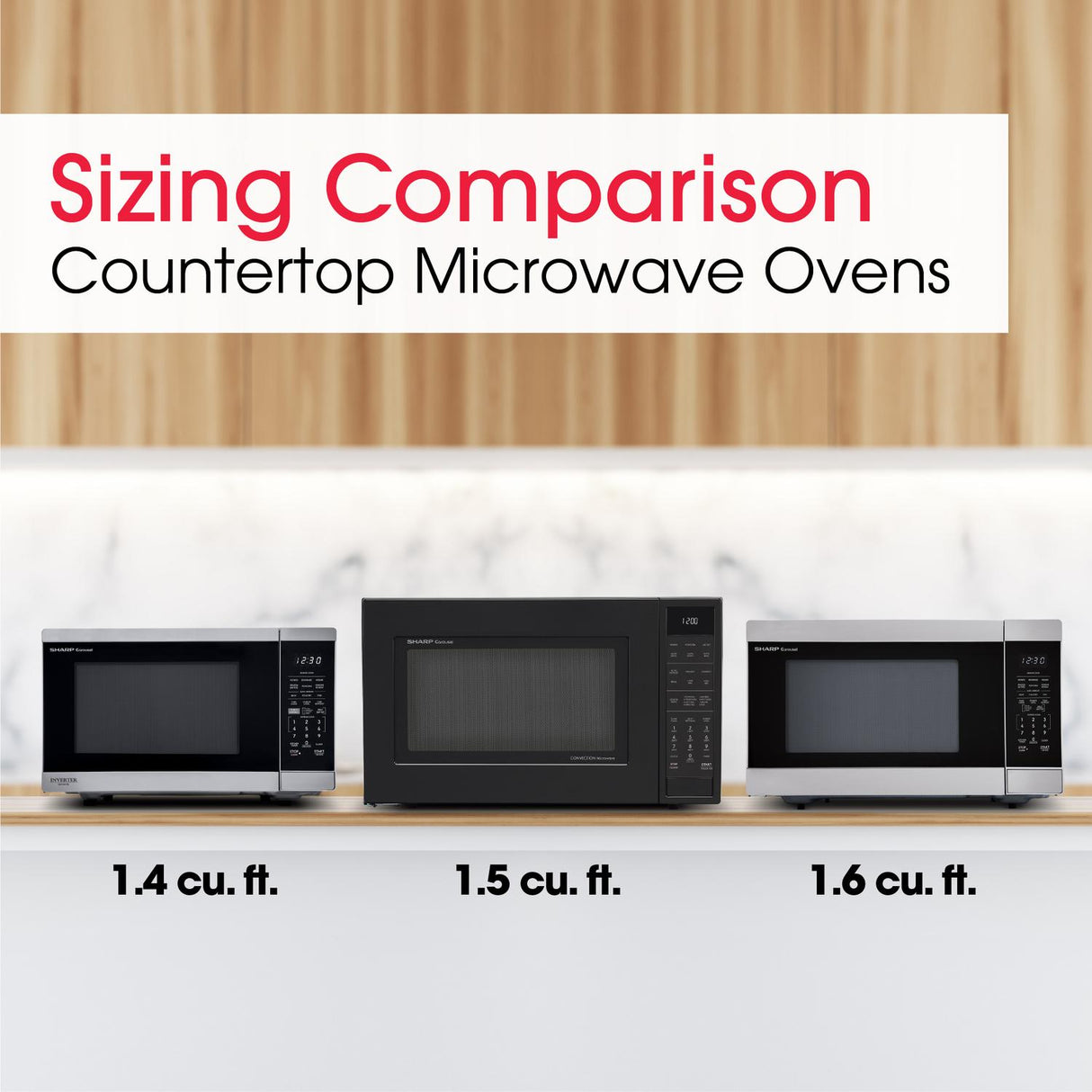 Sharp 1.6 cu. ft. 1100W Stainless Steel Countertop Microwave Oven