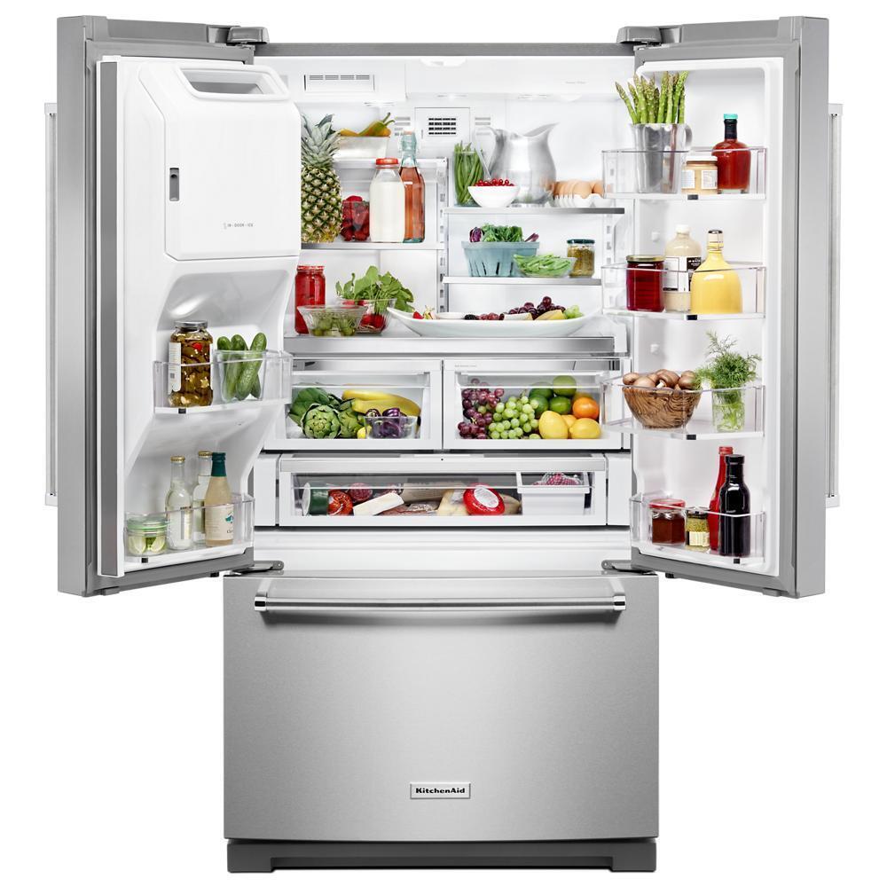 26.8 cu. ft. 36-Inch Width Standard Depth French Door Refrigerator with Exterior Ice and Water and PrintShield™ finish