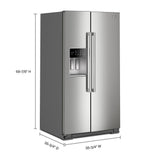 36-inch Wide Full-Depth Side-by-Side Refrigerator with Arctic Blue Interior - 28.7 Cu. Ft.
