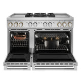 RISE™ 48" Dual-Fuel Professional Range with Dual Chrome-Infused Griddles