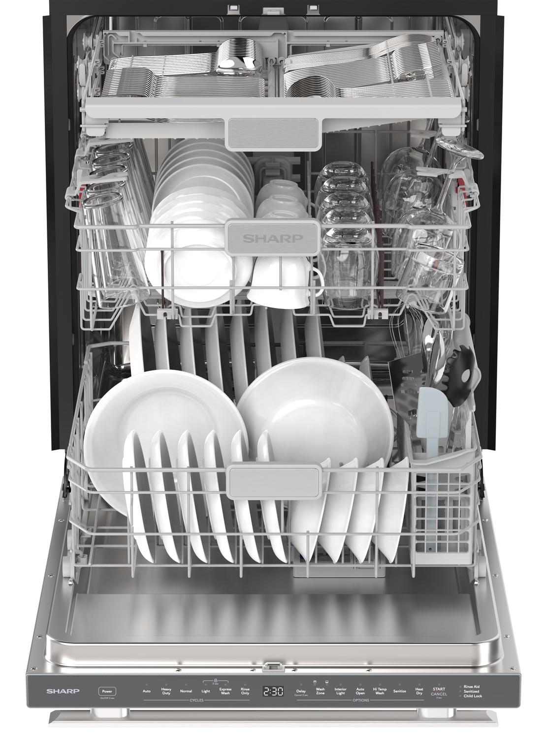24" Top Control Stainless Steel Handle 47 dBA Dishwasher with Auto Door Open