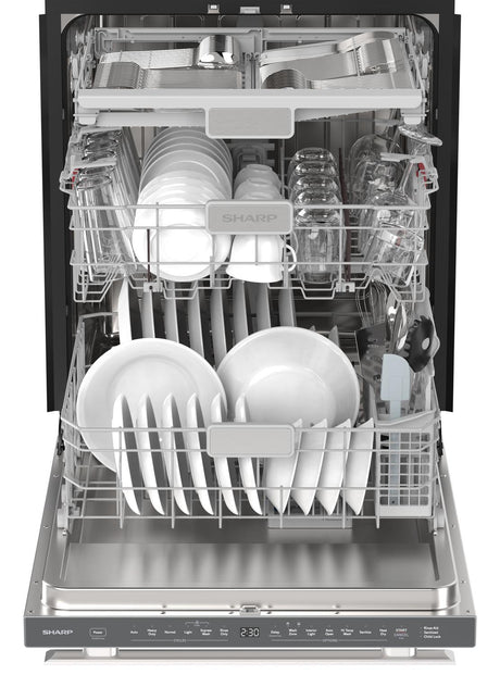 24" Top Control Stainless Steel Handle 47 dBA Dishwasher with Auto Door Open