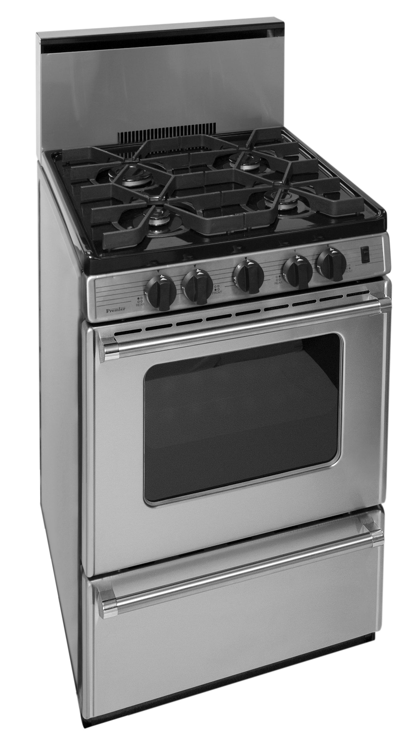 24 in. ProSeries Freestanding Battery Spark Sealed Burner Gas Range in Stainless Steel