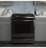 GE® 30" Slide-In Front-Control Convection Gas Range
