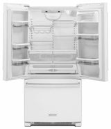 22 Cu. Ft. 33-Inch Width Standard Depth French Door Refrigerator with Interior Dispenser - White