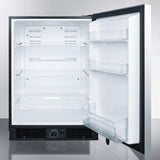 Frost-free All-refrigerator for Built-in or Freestanding Use, With Black Cabinet and Stainless Steel Door