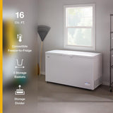 Whirlpool® 16 cu. ft. Convertible Freezer-to-Fridge Chest Freezer with 3 Storage Baskets