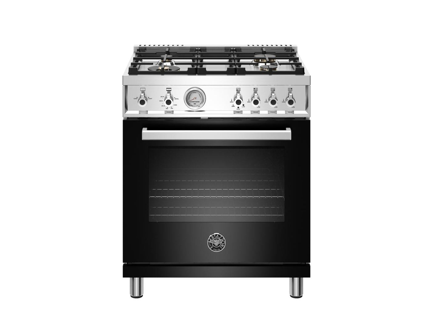 30 inch All Gas Range, 4 Brass Burner Nero