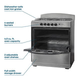 Element Electronics 4.0 cu. ft. 30", 4-Burner Gas Range (EEGR3A4MCCS)