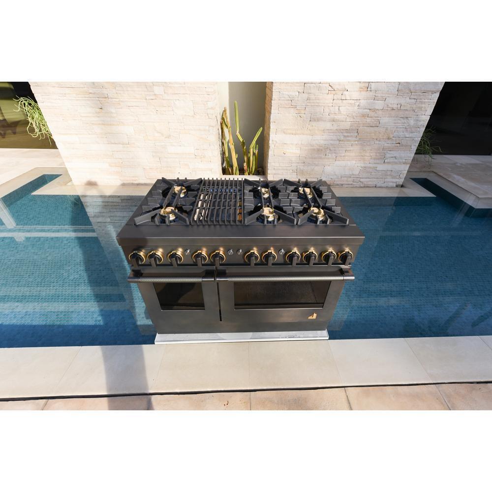 Smoke & Brass By JennAir® 48" Dual-Fuel Professional-Style Range