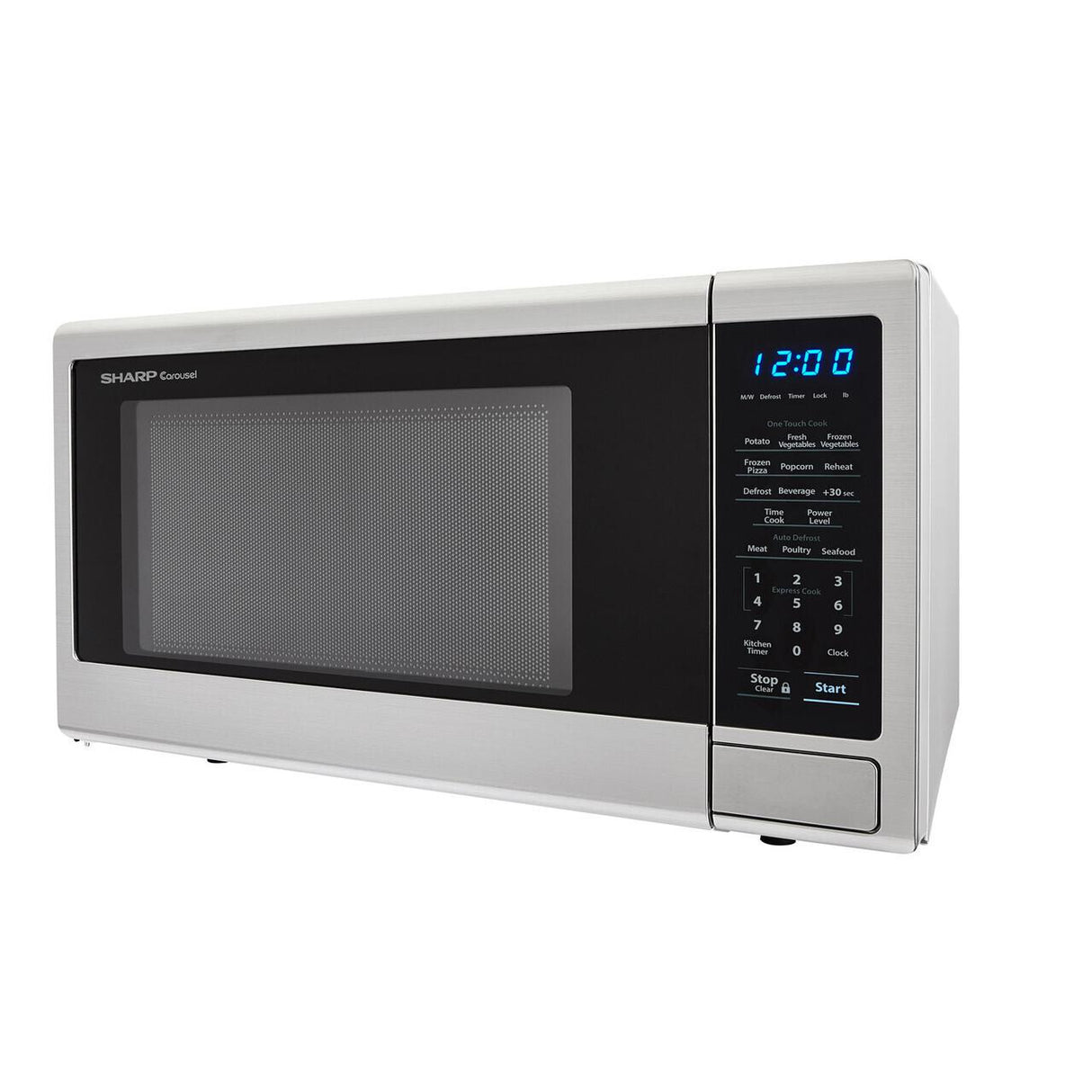 1.1 cu. ft. 1000W Sharp Stainless Steel Carousel Countertop Microwave Oven