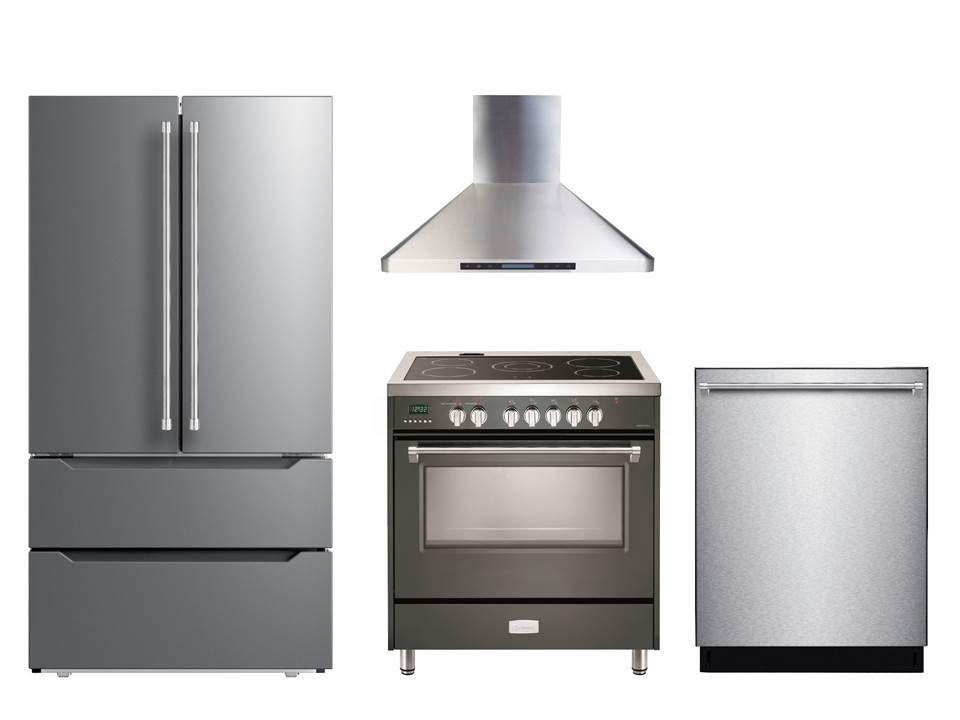 Designer 36" Electric Glass Top Range - Slate Gray