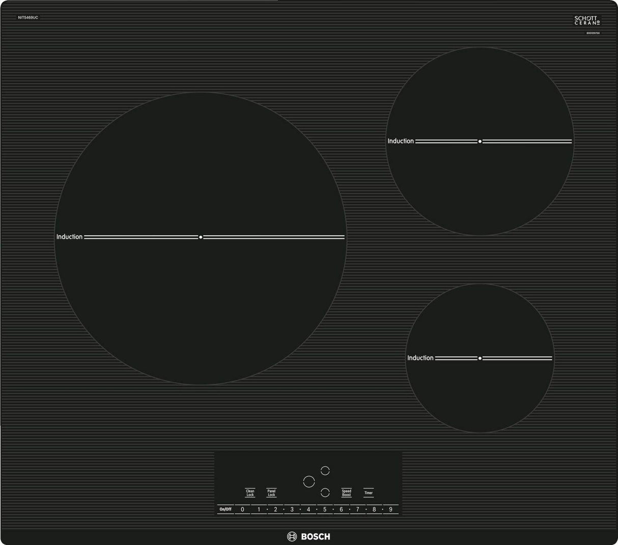 500 Series Induction Cooktop 24'' Black, surface mount without frame NIT5469UC