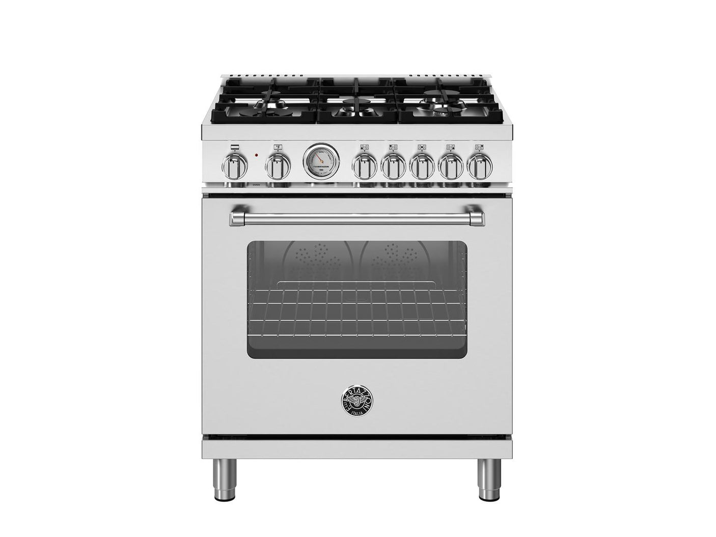 30 inch Dual Fuel, 5 Burners, Electric Oven Stainless Steel