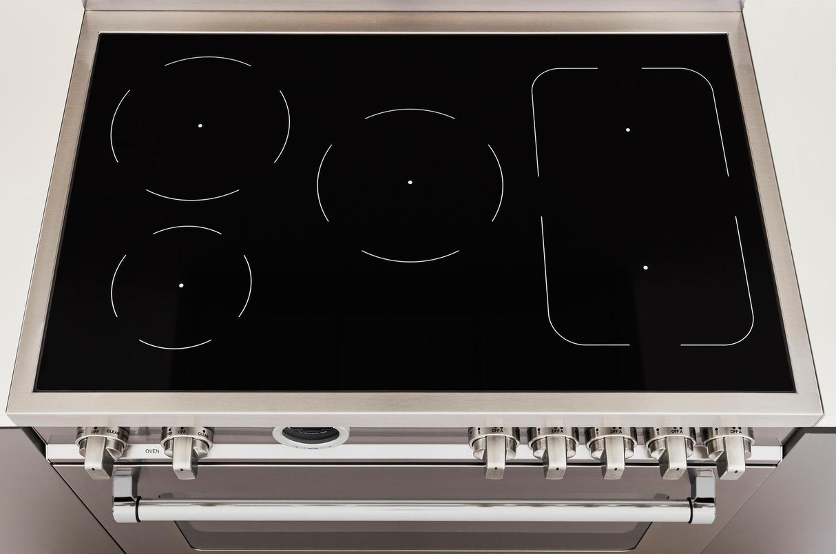 36" Master Series range - Electric self clean oven - 5 induction zones