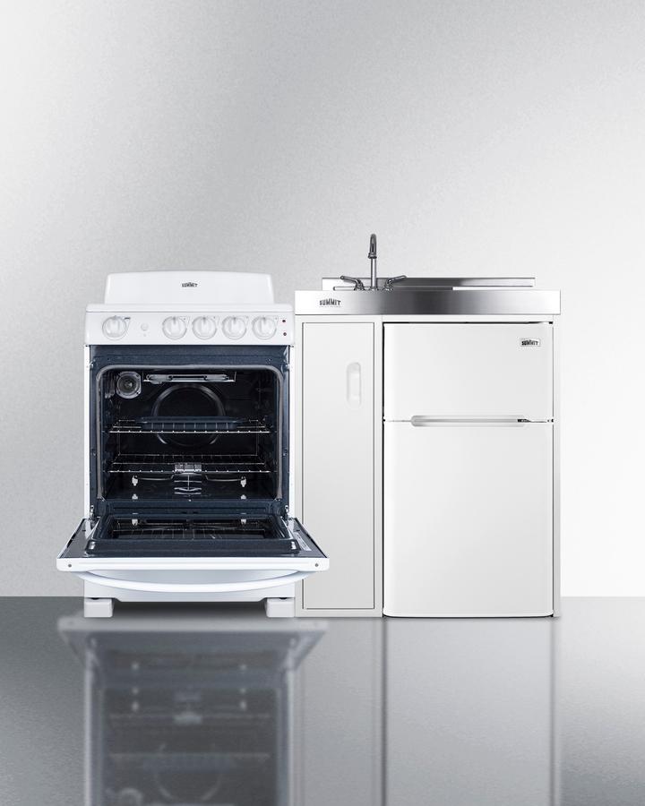 54" Wide All-in-one Kitchenette With Electric Coil Range