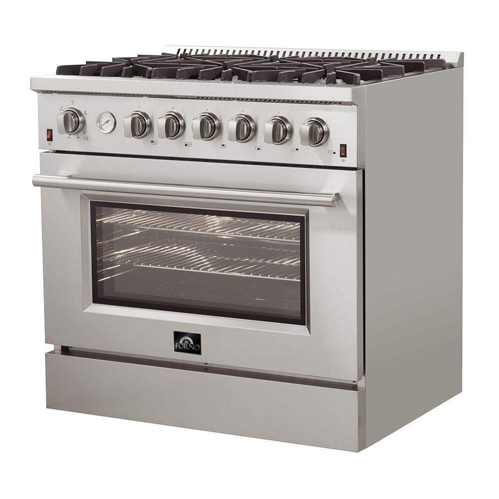 Forno - Silver Professional 36" Freestanding Gas Range