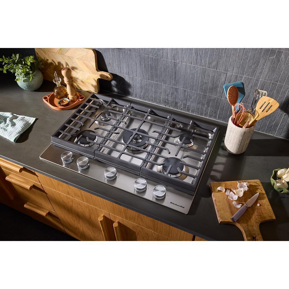KitchenAid® 30 in. Gas Cooktop with 5 Burners and Integrated Wok Grate